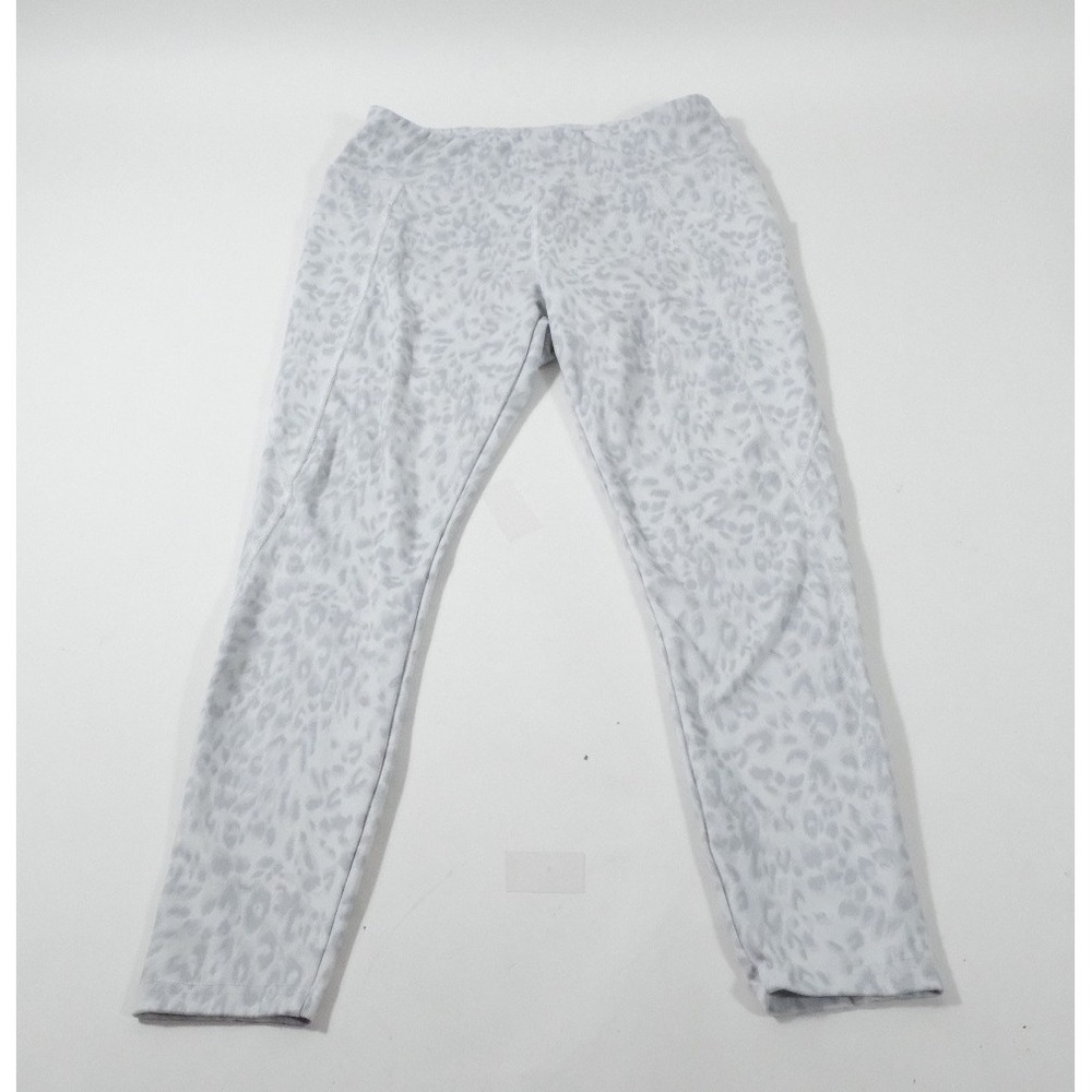Jockey Leggings Women M Gray Leopard Print Activewear High Rise Animal Stretch